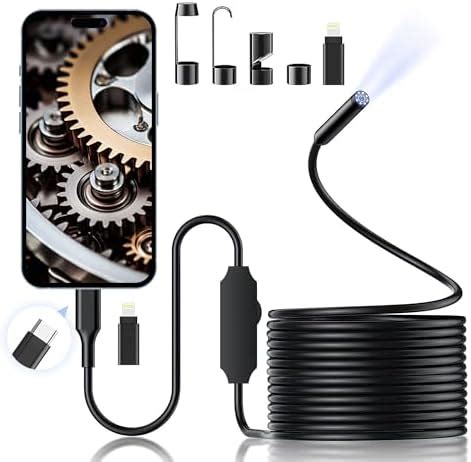 1920 HD Endoscope Camera for Android and iOS, Borescope with 8 ...