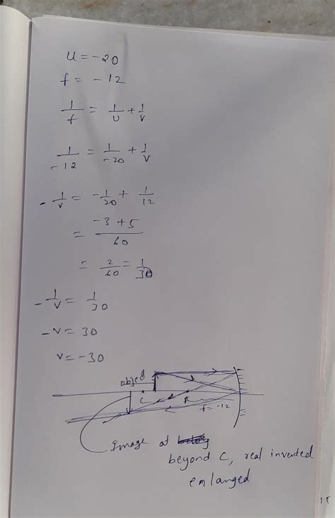 An object is placed 20 cm in front of a concave mirror of focal length ...