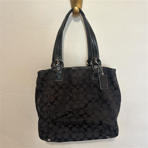 Vintage Coach Black Purse - Great size, has many... - Depop