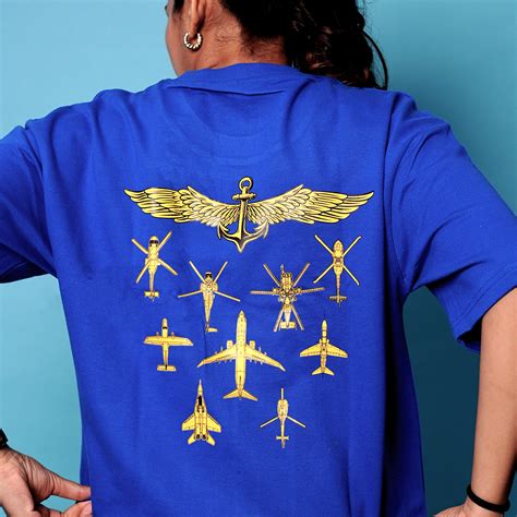 Indian Naval Aviation: Fly Navy Blue Oversized Tee– A47