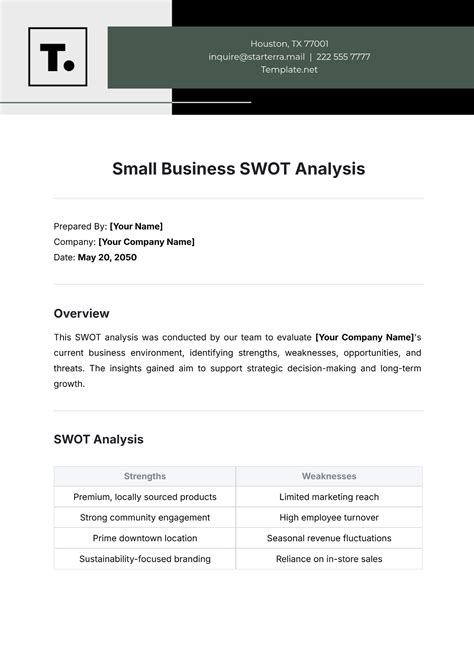 Image result for Simple SWOT Analysis Template
