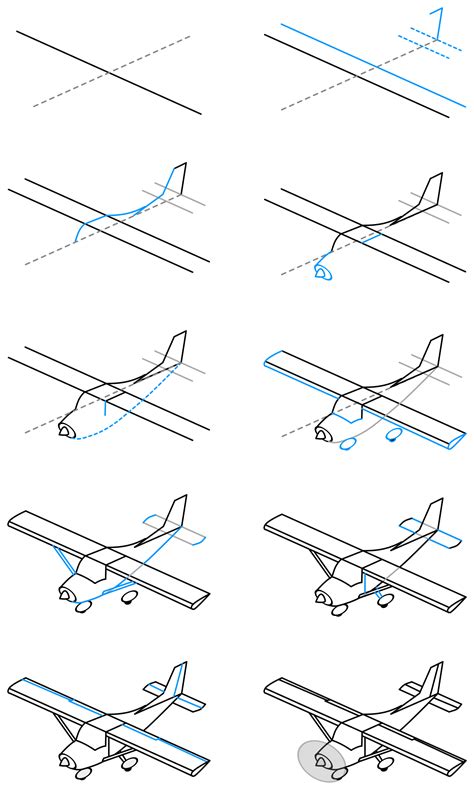 How to draw a simple small airplane - tracebxe
