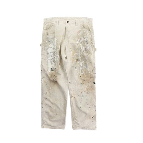【CUBA】"Boro" artistic painted white cotton painter pant -7055- | cv