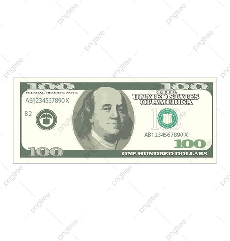 Hundred Dollars Vector Hd PNG Images, Illustration One Hundred Dollars ...