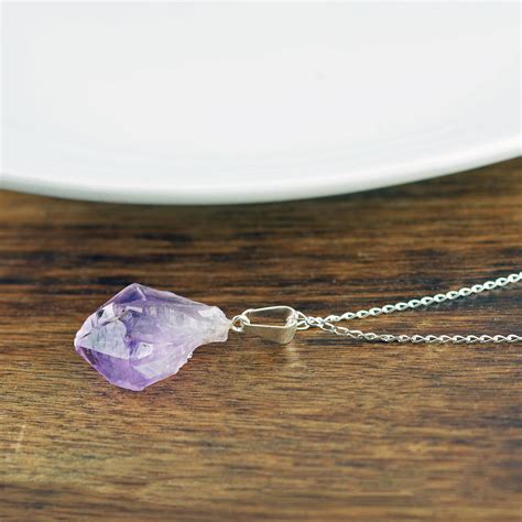 Amethyst Crystal Necklace, Amethyst Necklace, Healing Crystal Necklace ...