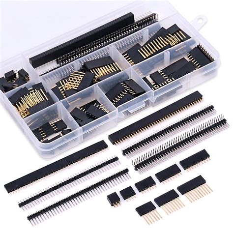 Glarks 112Pcs 2.54mm Male and Female Pin Header Connector Assortment ...