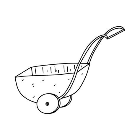 Carriola da giardino in stile doodle disegnato a mano Illustrazione ...
