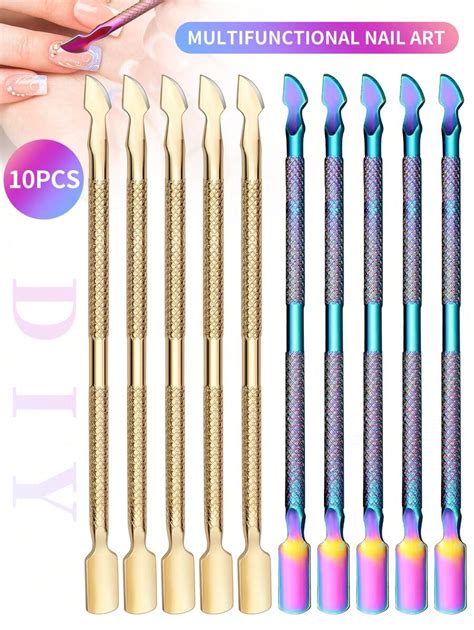 1-10Pcs Cuticle Pusher Remover And Cutter, Creatiee Double Ended ...