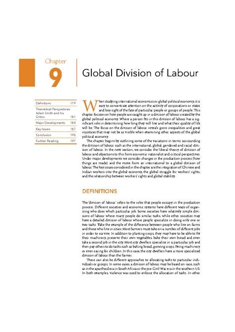 Chapter 9: Global Division of Labour - Theoretical Perspectives & Key ...