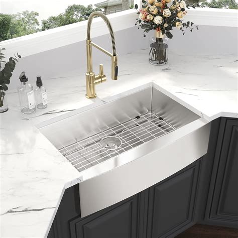 Black Farmhouse Sink - Kichae 33 Inch Black Stainless Farmhouse Sink ...