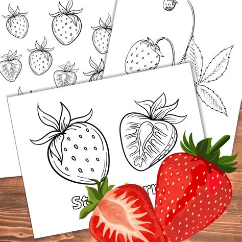 Strawberry Coloring Pages - Nature Inspired Learning
