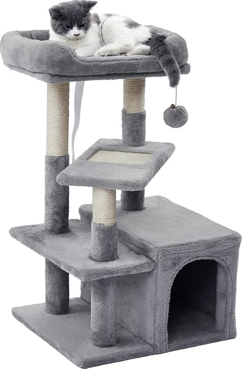 Buy SUPERJARE Cat Tree with Scratching Board & Posts, Indoor Cat Play ...