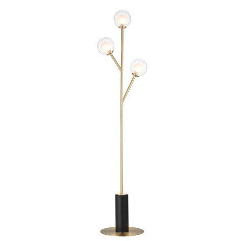 Buddug - 3 Light Satin Brass Floor Lamp - Lightbox