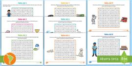 Actividad: tablas de multiplicar- Ejercicios - Twinkl