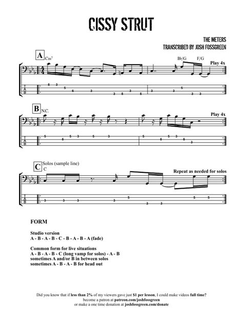 Cissy Strut Bass Tutorial 的图像结果