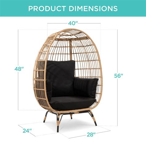 Best Choice Products Wicker Egg Chair, Oversized Indoor Outdoor Lounger ...