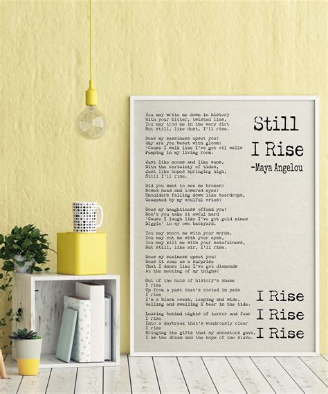 Still I Rise by Maya Angelou, Printable Poetry, Poetry Wall Art ...