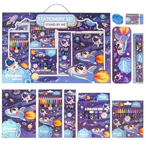 WISHKEY 41 Pieces Space Theme All-in-One Stationery Set Stationery ...