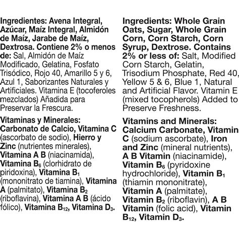 Lucky Charms Ingredients Label
