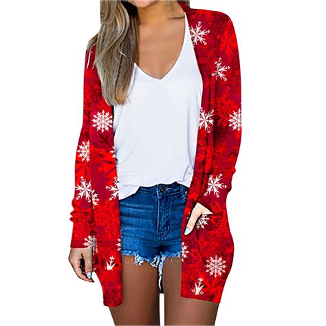 Christmas Cardigan for Women,Women's Christmas Cardigan Santa Claus ...