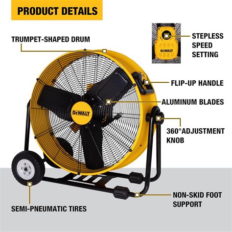 DEWALT DXF2490 High Velocity Fan, Floor Fans, 24 India | Ubuy