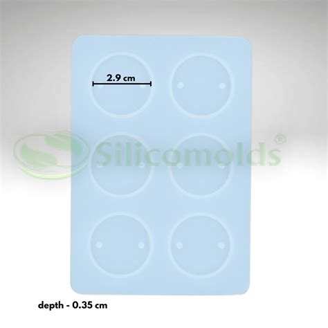 SILICOMOLDS - 1.2" Round Shape - Rakhi mold 6 Cavities - URP340RM