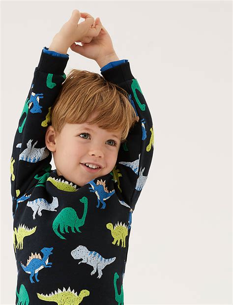 Buy Cotton-Rich Dinosaur Sweatshirt (2-7 Yrs) at Marks & Spencer