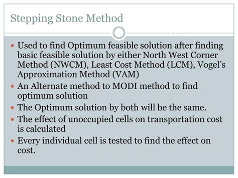 Image result for Transportation LP Problem Optimal Test Steeping Stone