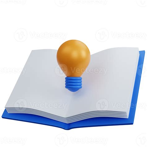 3d rendering empty open book with lamp isolated 10989899 PNG