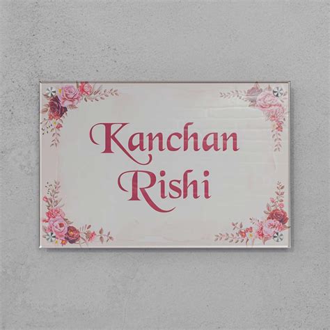 Pink Roses - Acrylic Name Plate – Housenama