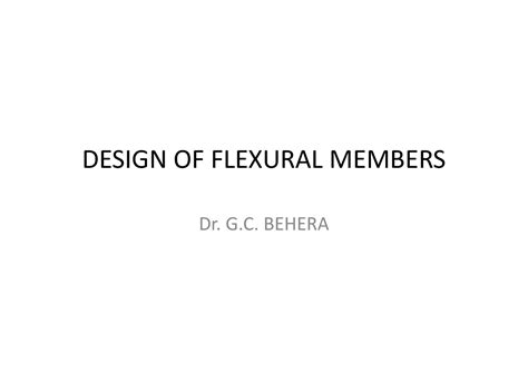 1672301553 4fcdd58bf70a0e1b581a - DESIGN OF FLEXURAL MEMBERS Dr. G ...