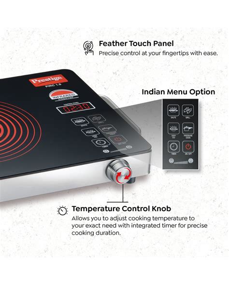 Prestige 2200 W Radiant Cooktop Touch Panel (Black, PIRC 1.0)