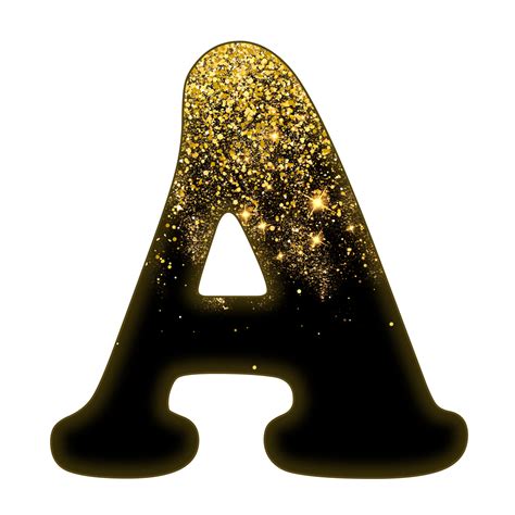 Half Gold Glitter Alphabet 16691912 Png - Free Word Template