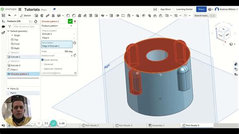 Image result for Onshape Tutorials Pattern Geometry Chapter 5