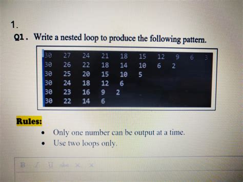 Generate the Following Patterns Using Nested Loop 的图像结果