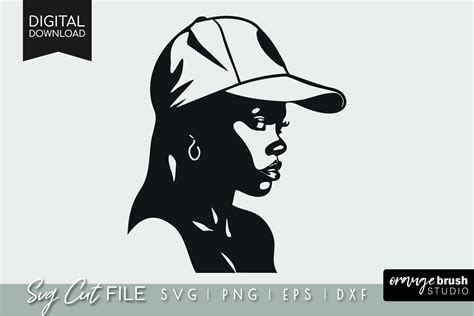 African American Woman in Cap SVG File Graphic by Orange Brush Studio ...