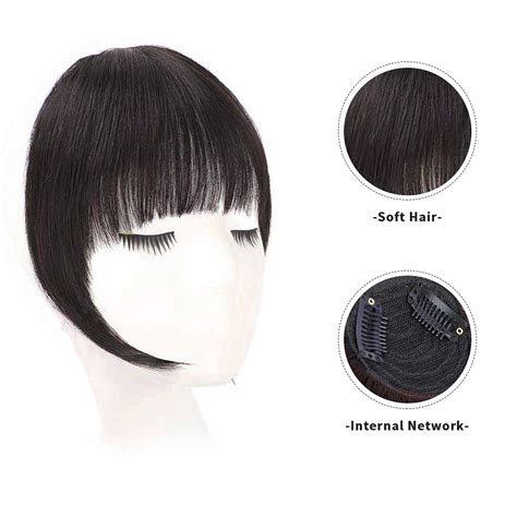 Buy BOGSEA Bangs Hair Clip in Bangs Real Human Hair Wispy Bangs Fringe ...