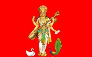 Maa Saraswati Beautiful Vinyl Poster Paper Print - Religious posters in ...
