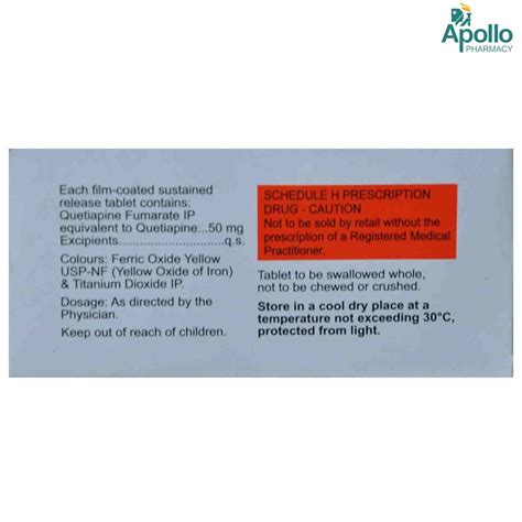 Qpin SR 50 Tablet 10's Price, Uses, Side Effects, Composition - Apollo ...