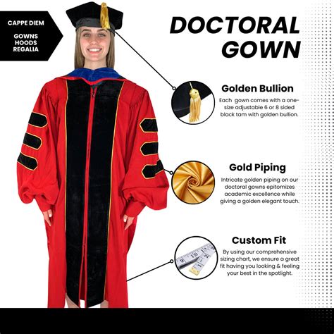 Red Doctoral Gown and Tam Deluxe Graduation Set | Graduate Attire for University Doctorate ...