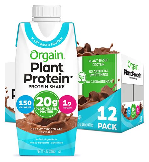 Orgain Vegan Protein Shakes, 20g of Plant Based Protein, Creamy ...