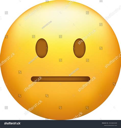 Expressionless Emoji Straight Face Emoticon Neutral Stock Vector ...