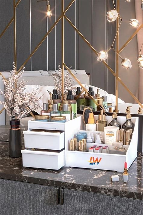 Buy LAZYwindow Makeup Organizer With Drawers — Countertop Organizer for ...