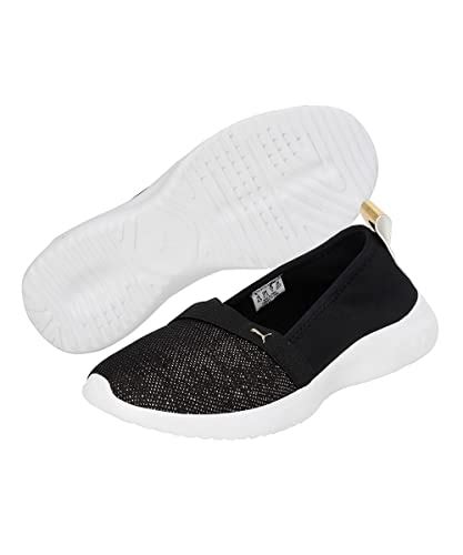 Buy Puma Womens Adelina Shine Puma Black-Puma Team Gold Walking Shoe-7 ...