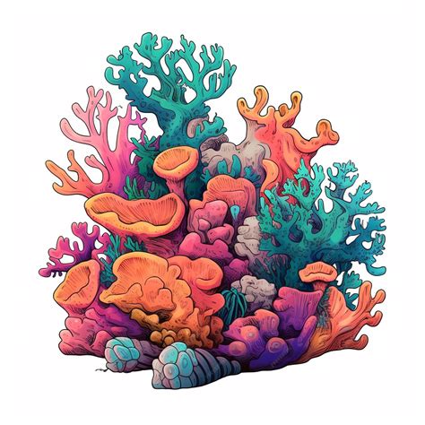 Premium AI Image | Coral reef clip art