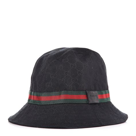 GUCCI Monogram Web Bucket Hat Black L 292856