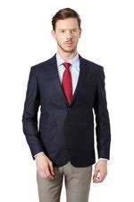 Buy Men Navy Check Slim Fit Formal Blazer Online - 218814 | Peter England