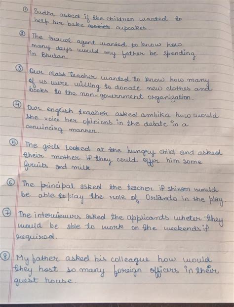 E Rewrite these interrogative sentences in indirect speech. if they pd ...