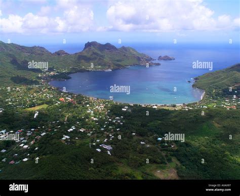 Taiohae bay Nuku Hiva Marquesas Islands French Polynesia Stock Photo ...