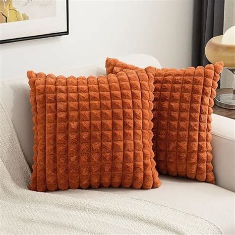 Burnt orange on sale fur pillow